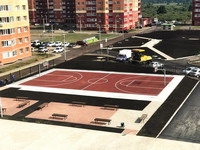 Баскетбольная площадка с резиновым покрытием. г.Уфа